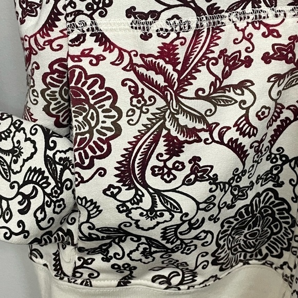 COLUMBIA Scrolls Zip-Up Hoodie Sweatshirt, Winter White, Burgundy, Black, Medium - Picture 5 of 6